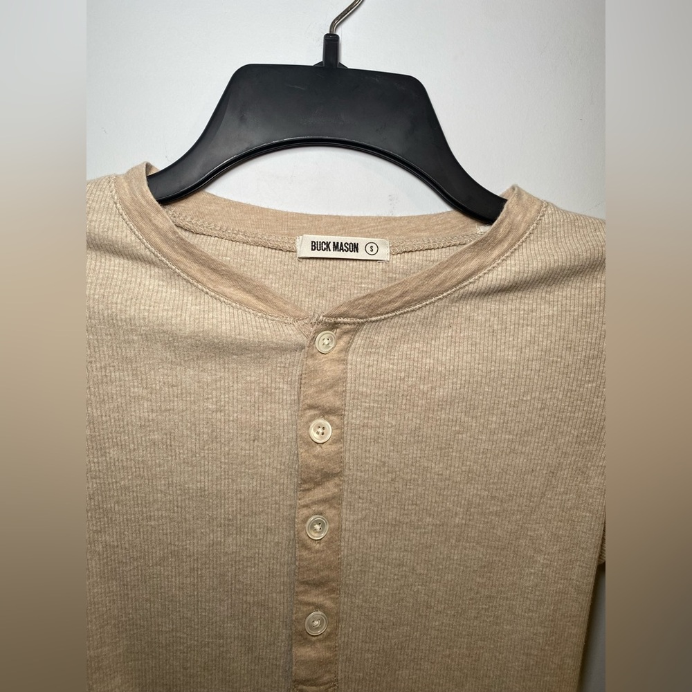 Buck Mason Women’s Slim Fit Henley Long Sleeve Tee Size S - Picture 2 of 8